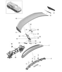 Rear spoiler 981C Cayman GT4 2016