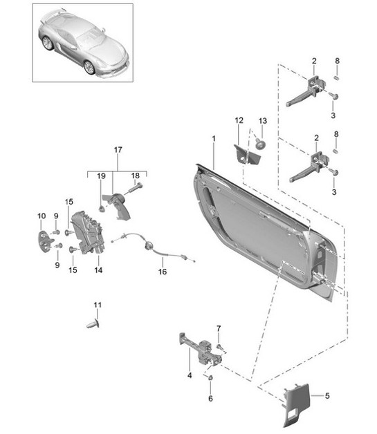 Diagram 804-000 Porsche Cayman S 3.4L 987C 2005-08 Body