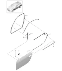 Türdichtung und Verkleidung 981C Cayman GT4 2016