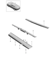 Baguette de bas de caisse / Garniture de longeron 981C Cayman GT4 2016