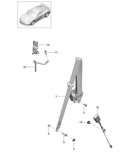 Diagram 812-000 Porsche Cayman S 3.4L 987C 2005-08 Body