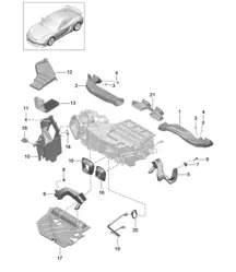 Guide d'air / Distributeur d'air 981C Cayman GT4 2016