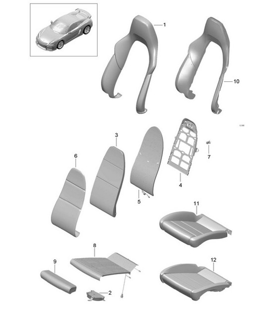 Diagram 817-017 Porsche Cayenne Turbo S V8 4.8L Petrol 550HP Body