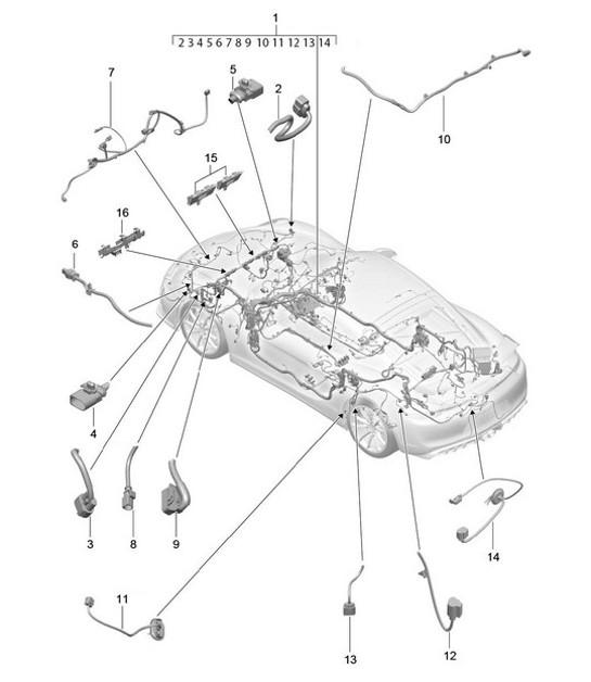 Diagram 902-010 Porsche Panamera Diesel V6 3.0L Electrical equipment