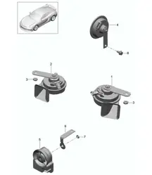 Fanfare / Signal horn / alarm system 981C Cayman GT4 2016