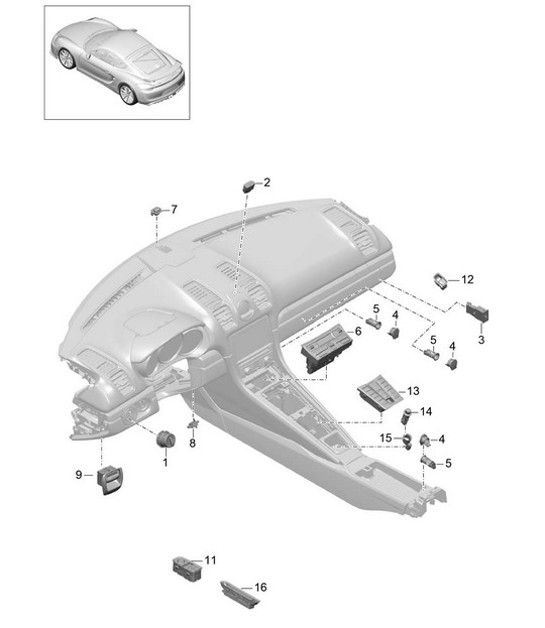Diagram 903-005 Porsche Cayman 987C/981C (2005-2016) Electrical equipment
