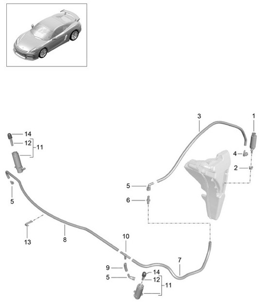Diagram 904-020 Porsche Cayman 987C/981C (2005-2016) Electrical equipment