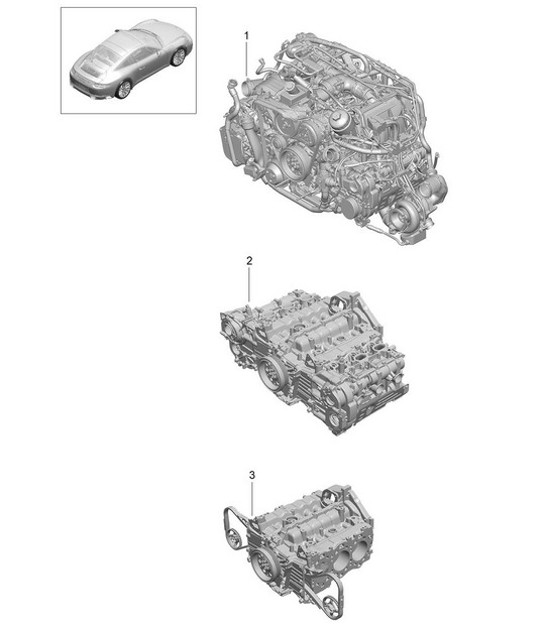 Diagram 101-001 Porsche Cayman GTS 718 2.5L PDK (365 Bhp) Engine