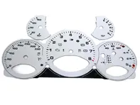 Instrumentengesichtssatz, Silber. Porsche 997.2 PDK - km/h - 330 MPH - 9764121001PDK - F97 641 210 01TIP, F9764121001TIP