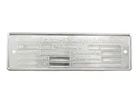 Étiquette d'identification du châssis. Porsche 911 1974-80 - 91170110111