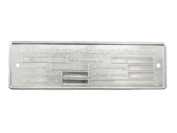 Chassis identification tag. Porsche 911 1974-80 - 91170110111