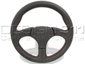 Volante sportivo senza airbag Nero con cuciture rosse. Porsche 944 82-91 - 968347084158YR