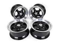 18' KT2 Split Rim Look Alloy Wheels - Black finish Porsche PCD5/130
