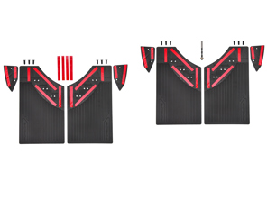 Juego de faldillas guardabarros delanteras y traseras con material de montaje. Porsche 955 / 957 Cayenne - PCG504821A