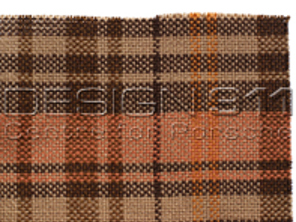 Tissu Porsche Classic KARO MADRAS MARRON / BEIGE / ORANGE - P9111471