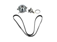 Wasserpumpe, Keilriemen und Thermostat-Reparatursatz. Porsche 718 Boxster 2.0 l / 718 Cayman 2.0 l - 9A210605002, 9A210605001, 9A210605003, 9A110622603, 9A110622602, 9A712111000, 0PB121110A, 0PB121688, 9A2210222400/1