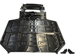 Piano del pavimento e sezione del serbatoio del carburante completi. Porsche 911 08/1967-07/1989 - 1683100800, 5911000, 90150105131, 91150105100, 91150105110, 91150105112, 91150105116, 91150105112GRV - 1683100800