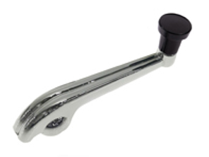 Manivelle de lève-vitre avec bouton NOIR. Porsche 356 - 35652027, 356.52.027-BLK