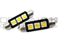 Number Plate Light Bulbs (PAIR) 39mm long. High Power LED Festoon - 90063110590