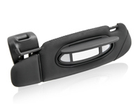 Sun visor, Leather, Left, in Black. Porsche 996 C2 / C4 - 99673198003A11, 99673198003