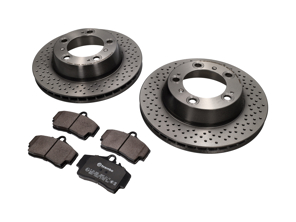 HINTERES Bremsbelag- und Bremsscheibenpaket Porsche 987 Boxster S / Cayman S - 98635293911, 98635240301, 98735240301, 98735240300, 98735293901, 98735293900, 98635293911BRE, 98635240301BRE, 98661236501, 90026904701, 99907340201, 99635295901