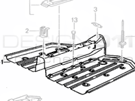 Floor Section Covers Front. Porsche 964 / 993 - 99350150100GRV