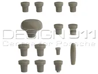Armaturenbrettknopf-Set, GRAU. Porsche 356A (1955-1959) - PCG35655200600, 64455281100600, 64455285300600, 64455283100600, 64455282101600