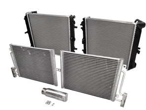 Kit radiateur eau et climatisation. Porsche 996 / Boxster 986 / 996 GT3 - 94457314301, 99757391101, 99610613151, 99610613251