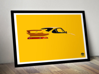 Porsche 911 993 GT2 RS poster in Black frame
