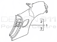 Hintere 1/4 Platte. Porsche 986 Boxster - 98650396100GRV, 98650396200GRV