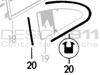 1/4 Fensterdichtung hinten. Porsche 356 COUPE - 90154293123, 90154293223 - 356099, 1686100100