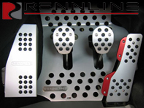 Rennline Aluminium 4-teiliges Pedalset Gummigriff. Porsche 911/912/930Targa+Cab 964/993 Alle - P70.60.53, P706053