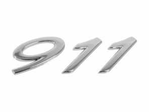911 - Insigne de couvercle arrière chromé, petit. Porsche 991 - 99155923101