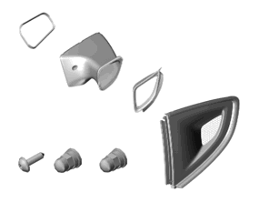 Lüftungssatz für hintere Seitenfenster, Weissach-Paket. Porsche 718 Cayman GT4