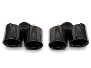 Échappement Deluxe Quad-Style Tail Pipe Noir Chrome. Porsche 997.1 Carrera - 99711115100, 99711115101, 99711198150, 99711198111, 99711115200, 99711115201, 99711198210, 99711198211