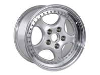 Rear 18-inch Light-alloy wheel, Silver metallic. Porsche 964 Turbo 3.6L - 96536214000, 96536213600