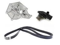 Water pump, belt & thermostat insert kit Porsche 958 Cayenne Diesel 3.0ltr - 95510603310, 95810603320, 95810603321, 95810603210, 95810221600, 95510293400