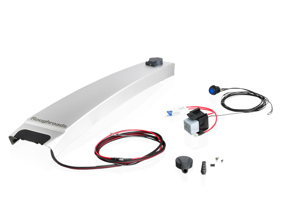 Habillage du montant B avec jeu de câbles d'alimentation électrique, argent. Porsche 957 Cayenne2008-10 - PCG559320A