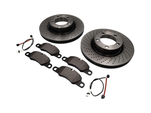 Bremsbeläge und Bremsscheiben-Paket für die Vorderachse des Porsche 997 3.6L C4 von SHW - 99735140101, 99735140201, 99735193806, 99761277002