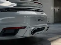 Sportauspuffanlage, mit ovalen Sportendrohren in Silber. Porsche 992 Turbo / Turbo S - 992044222
