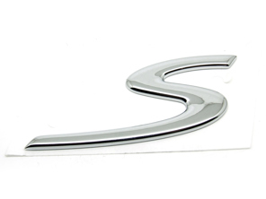S - Abzeichen CHROM. Porsche 986 Boxster / 996 Turbo S / 997.2 Turbo S - 98655924301