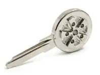Tige de clé vierge en argent Fuchs Retro Porsche 911 1965-89 / 964/ 993 - 91153890300, 91453190310, 94453804101