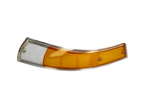 Frontblinkerglas mit Chromrand. Porsche 911 / 912 1965-73 - 91163192103, 90163190303, 91163192203, 90163190403 - URO-009648, URO-009649