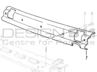 Hitzeschutzschild für die hintere Stoßstange. Porsche 964 Turbo - 96550507301