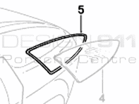 Guarnizione vetro posteriore 1/4 DESTRA. Porsche 928 vetture con spoiler posteriore - 92854303704, 92854303804