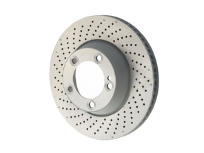 Brake disc rotor Rear, cross-drilled monoblock, 330x28 mm. Porsche 991 C2S - 99135240302, 99135240402 - PRL31324, PRR31424