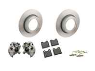 Vorderradbremssattel, Scheibe und Bremsbelagsatz. Porsche 356C 1963-65 - 90135196510, 90135196610, 90135196511, 90135196611, 90135140112, 91135293901, 91135293902