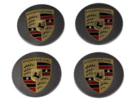 Wheel Caps with Coloured Crest for Porsche Macan (Set of 4) - 00004460512, 00004460712
