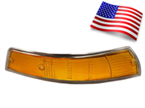 Blinkerglas vorne, mit CHROM-Rand. Porsche 911/912 1969-71 USA - 90163190305, 90163190405, 14961S, 14961D, 14961, 14961/D, 14961/S