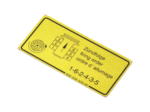 Autocollant ordre d'allumage Porsche 911 / 930 - 93000650900 - 1601500506
